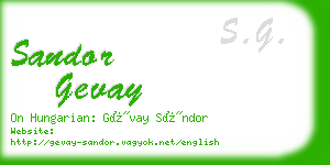 sandor gevay business card